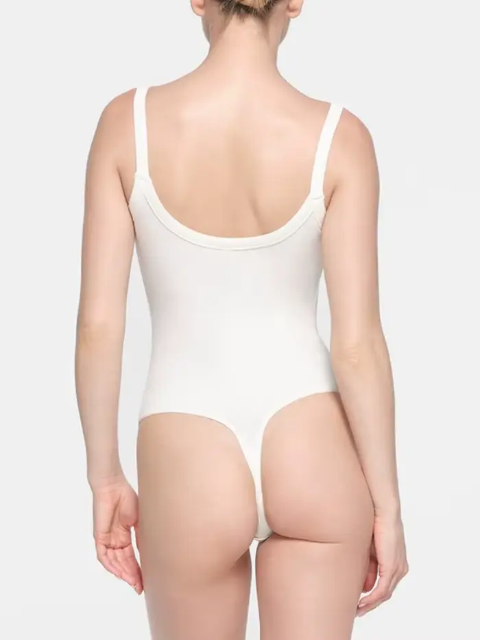 Dámske jednodielne holé späť oblek, pevné batérie oblek, sexy spodná bielizeň, ženské body, biela, Fiber Streetwear, Y