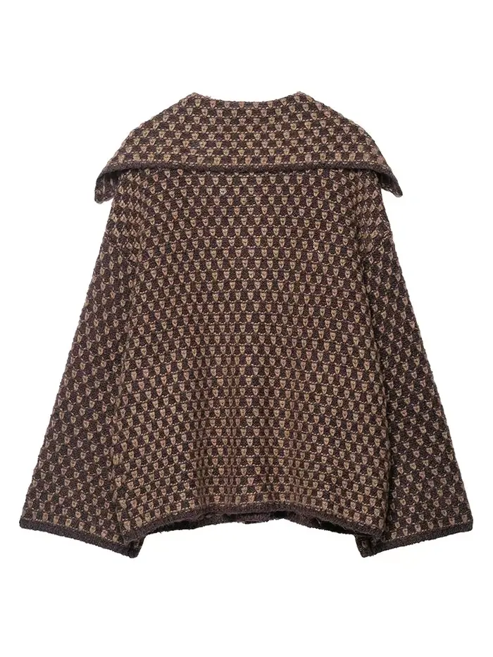 Veste Printemps HH 2026 pour Femmes, Cardigan Tricoté Décontracté Ample, Col Revers, Simple Boutonna