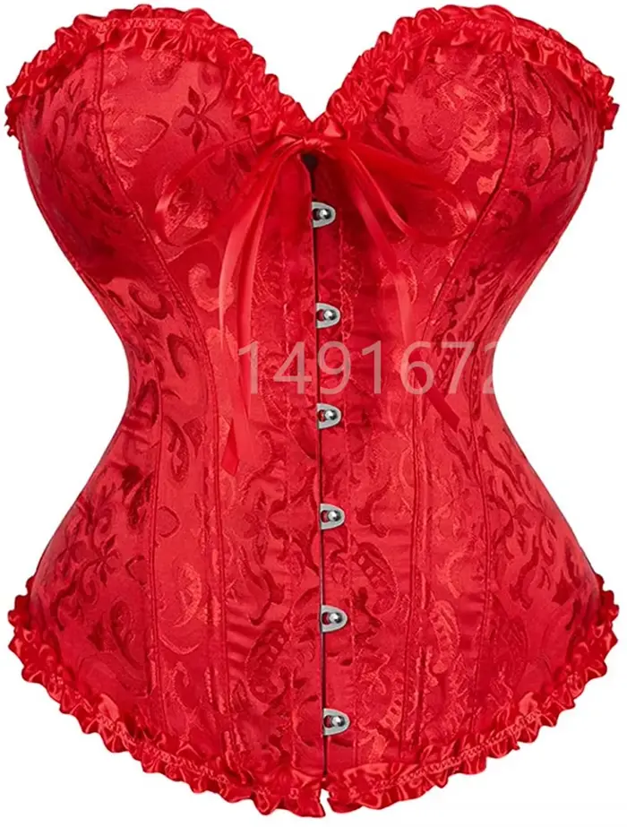Sapubonva rouge Corset haut bustier femmes victorien Sexy blanc noir vert Vintage fleur surbuste grande taille Lingerie Corselet