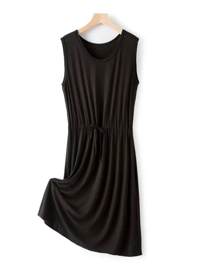 Chemise de nuit en coton élasthanne sans manches pour femmes longueur aux genoux style basique occassions spéciales
