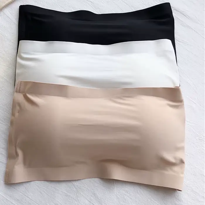 Pohodlné jeden kus bezšvíkové Nylon Tubular Top pre ženy odnímateľné podložky spodná bielizeň intímne pre rôzne príležitosti