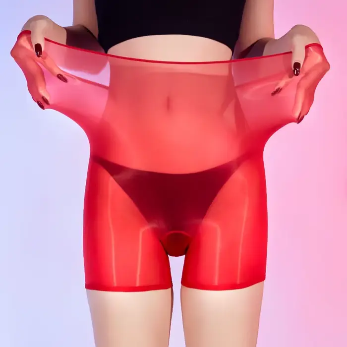 Dámske sexy nohavičky olej lesklý priehľadný vysoké boxerky spodná bielizeň elastické ultra tenké bezšvíkové priehľadný vysoký pás boxer