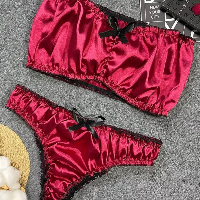 Sexy spodná bielizeň set v čiernej čipky rúrkové bez ramienok a šortky pre ženy špeciálne príležitosti letné romantické