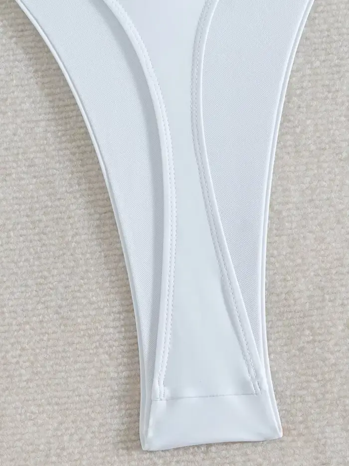 Maillot de bain une pièce pour femme, décolleté en V profond, coupe haute, string, dos nu, monokini,