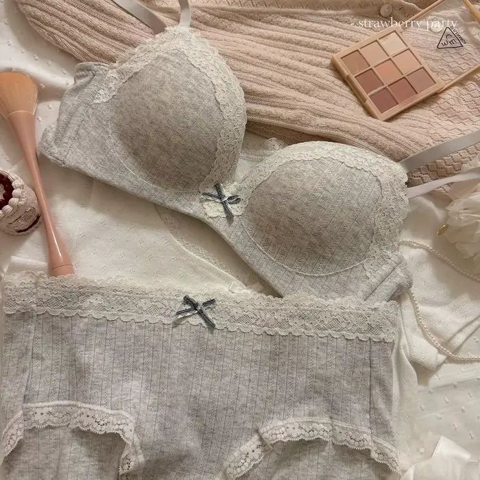 Ensemble de soutien-gorge en dentelle florale pour adolescents, Sexy, confortable, sans armatures en
