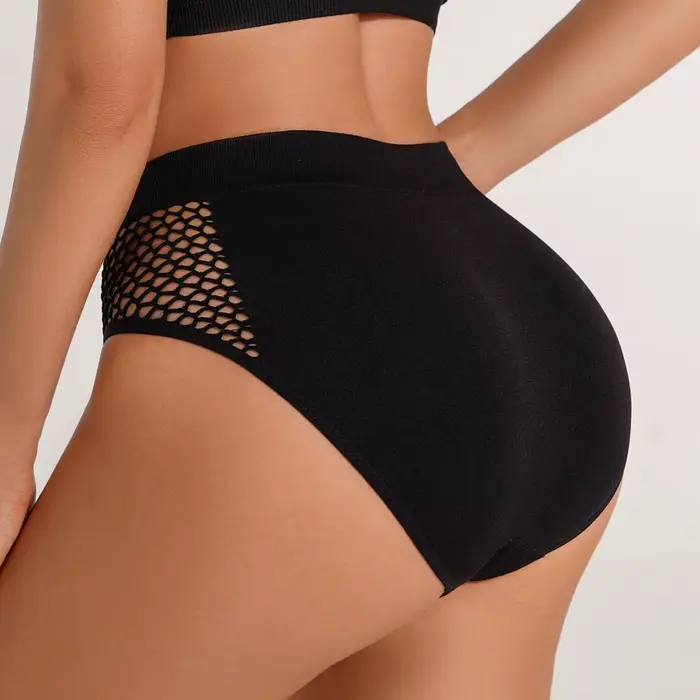 Dámske nohavičky s výrezom Sexy jednofarebné stredne veľké pohodlné spodné prádlo pre ženy Priedušné tangá