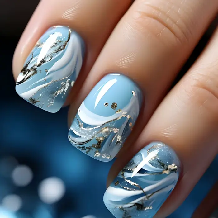 24 pièces mode faux ongles presse sur tête carrée courte faux ongles Art noir étoilé ciel conception