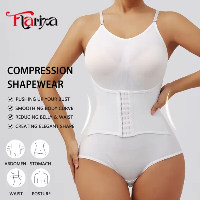 Flarixa Dámske podväzok Shapewear body s bezšvíkové háčiky pás tréner telo Shaper slipy zadok žalúdok chudnutie Faja