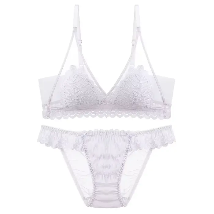 Najpredávanejšie: Trojuholníkový bralette set z francúzskej čipky pre ženy, bez výstuže, ľahký, s bočnými podpornými panelmi a vyhladzovacím efektom pre oblasti pod ramenami, na použitie ako