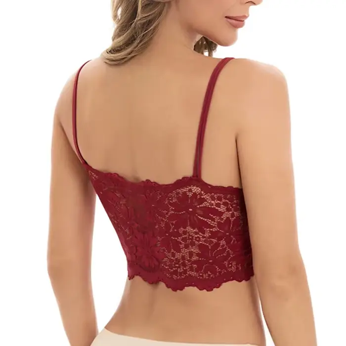 Ženy Sexy čipky podprsenky pohodlné Top Bralette spodná bielizeň vesta bezšvíkové jednofarebné podprsenka žena duté von bezdrôtové spodné prádlo