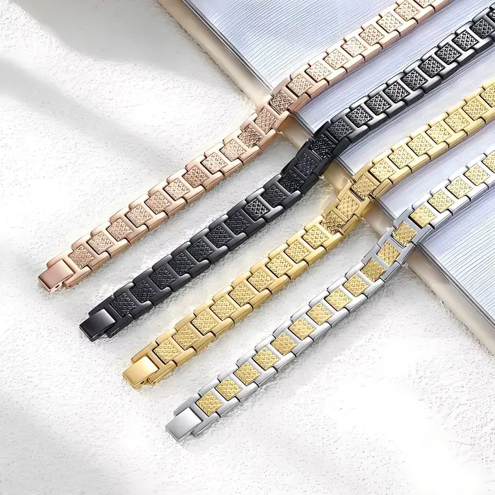 ARADOO – Bracelet en titane et acier pour hommes, chaîne à maillons à motif Crocodile, bijoux d'affa