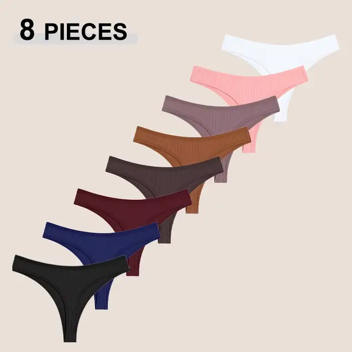 Strings en coton sans couture pour femmes, culotte sexy, taille basse, solide, respirant, confortabl