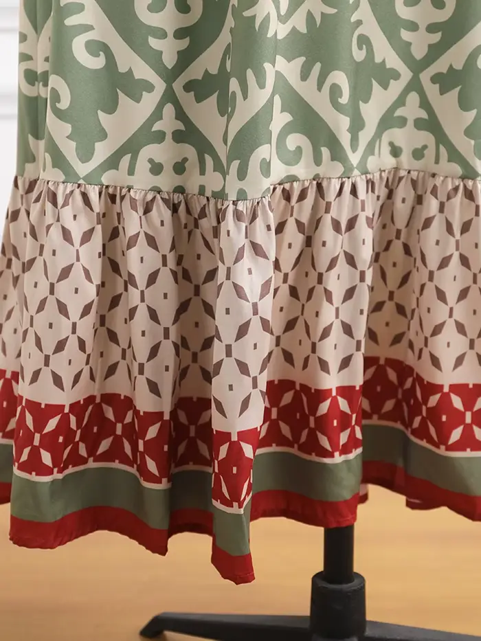 Jastie Boho retro kvetinová potlač sukne pre ženy 2025 leto vysoký pás a-línia plisované dlhé