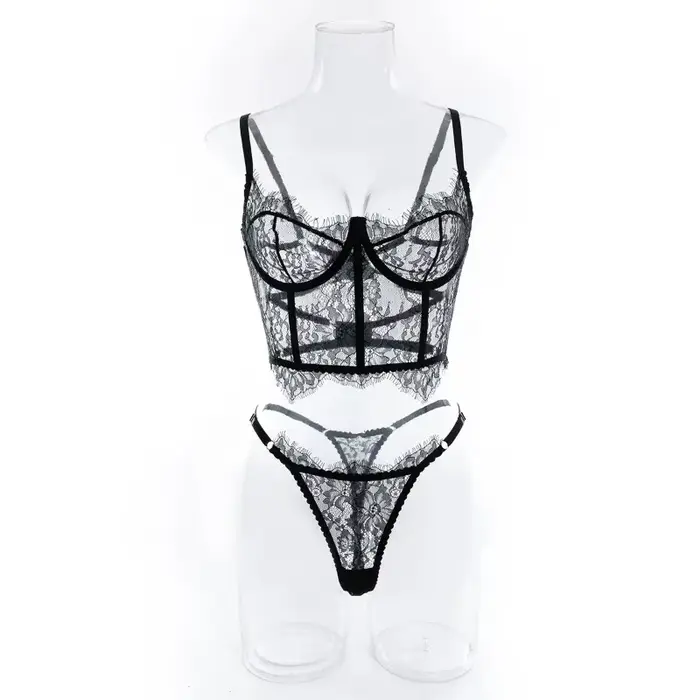 Čipkovaný bustier s kvetinovým vzorom