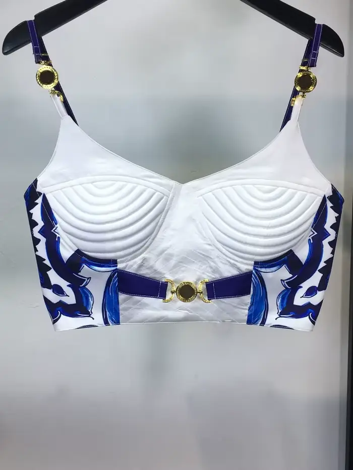 Bohémsky letný set z modrobieleho porcelánu pre ženy