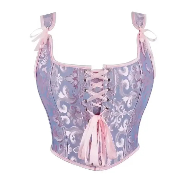 Dámske Vintage korzet, krátky top, gotický tielko čipka-up, vykostené Bustier, popruhy, zoštíhľujúce oblečenie, pás tvarovanie