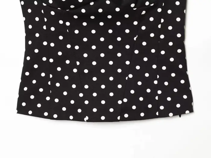 KONDALA Sexy Y2K Girl Halter Tops Corset Slim Polka Dot Print Short Tops Fashion 2026 Spring Summer 