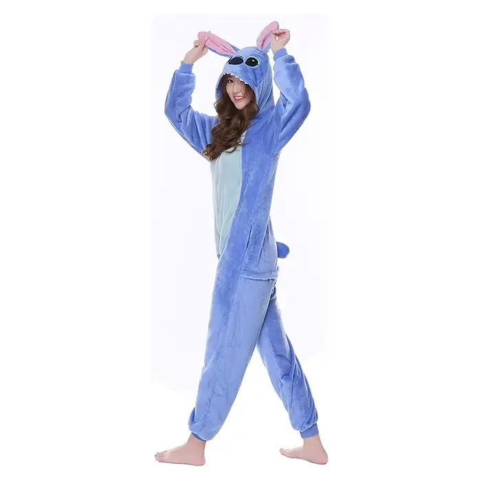 Lilo dot Cosplay Ženy obleky Kigurumi pyžamo roztomilé dot dieťa s kapucňou nočné oblečenie Halloween dospelí oblečenie