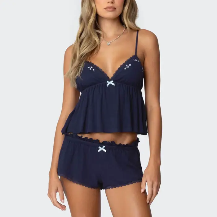 Štýlové dámske pyžamo bez rukávov tlačené pre ženy zimné moderné elegancie noc pohodlie pletené polyester špeciálne príležitosti