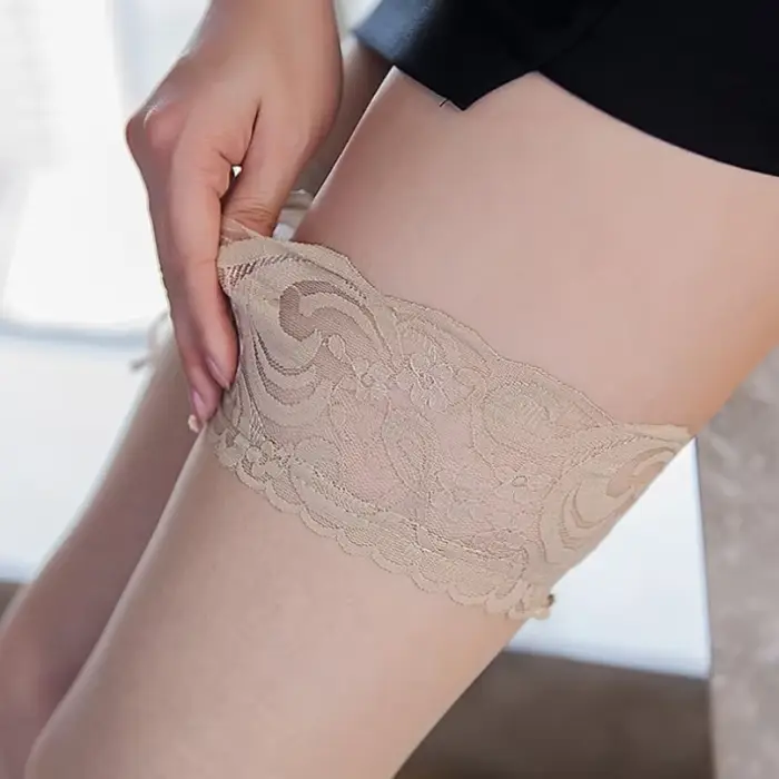 Sexy čipkové pančuchy, priehľadné vysoké ponožky, vysoké stehná, dlhé, nízke s protišmykovými pančuchami pre ženy, erotické