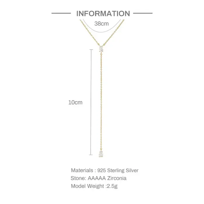Aide – collier élégant en argent Sterling 925 en forme de Y pour femmes, longue chaîne avec pompon g