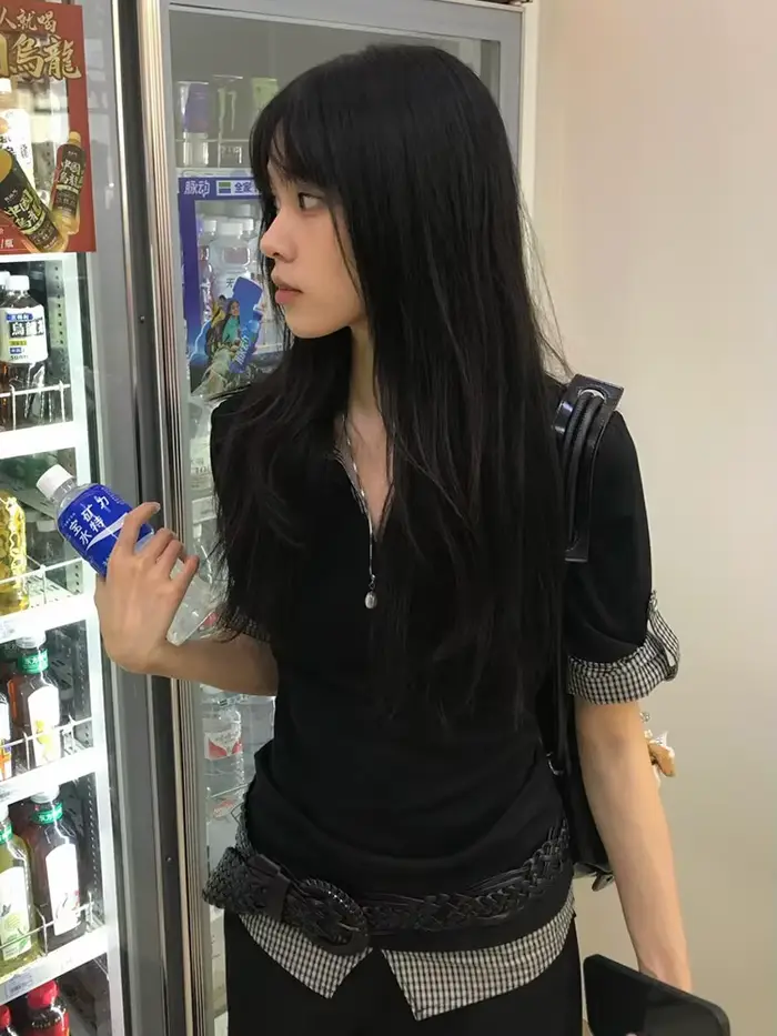 košeľa patchwork Genayooa žena štýl Y2K pre hudobné festivaly a karnevaly špeciálne príležitosti