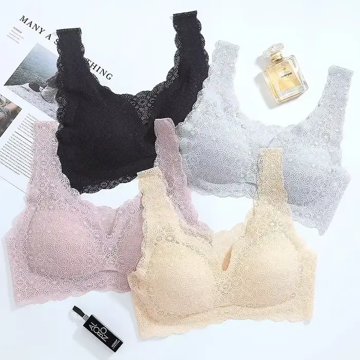 Sexy podprsenka s vankúšmi pre ženy, bezšvová podprsenka na spanie, veľká veľkosť, športové spodné prádlo, spodná bielizeň z čipky, priedušná podprsenka pre dámy