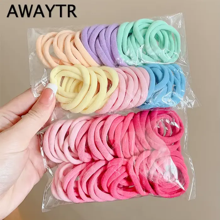 50 kusov farebných elastických gumičiek do vlasov Scrunchie pre ženy