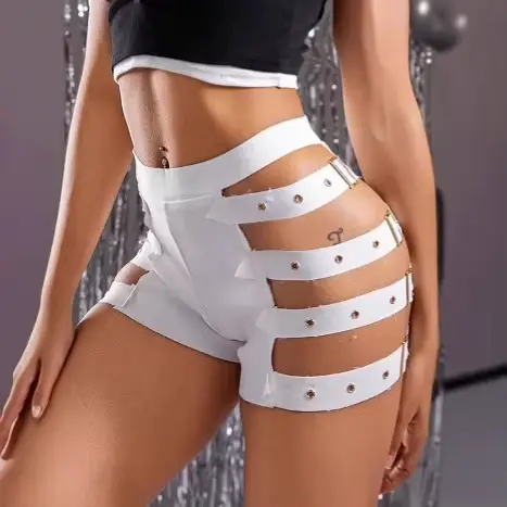 Nové Disko ženy Šortky s vysokým pásom Sexy vykrojené Šortky nohavice teplé