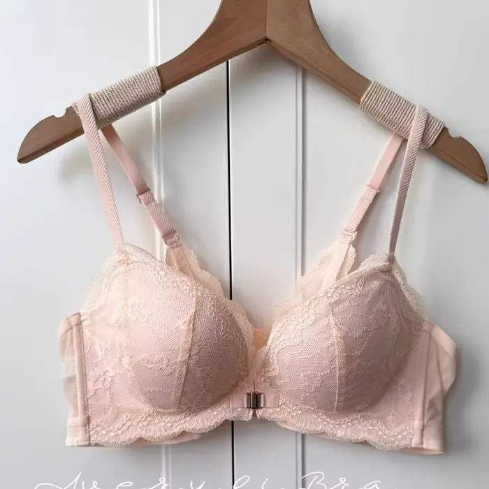 Push-up čelenka podprsenka pre ženy, predné uzavretie, pre malé prsia, v sexy francúzskej čipky, chrbát, anti-povislé, s bočným rovnanie, štýlové tričko