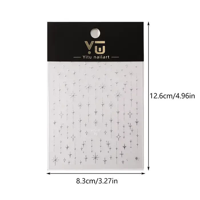 Zlaté a strieborné Starlight Laser trblietavé hviezdy bronzujúce kamienky úľava Nail Art dekorácie nálepky manikúra