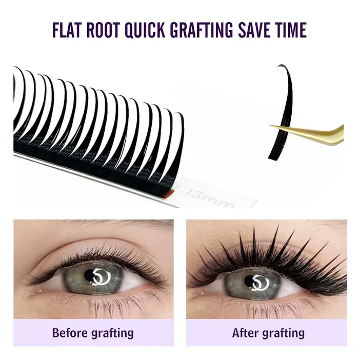 NATUHANA nouveau 0.07mm Extension de cils humides Manga vaporeux Cosplay Type pointes Extensions de 