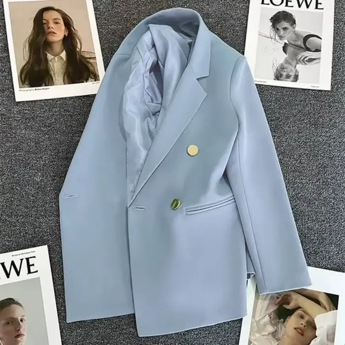 Dámske elegantné sako kabát 2025 jar jeseň kórejská móda luxusné