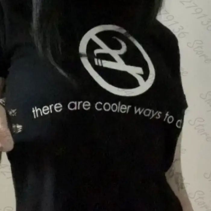 T-shirt Gothique Y2K à Imprimé Lettres Vintage pour Femme, Style Grunge, Esthétique Années 2000, Hau