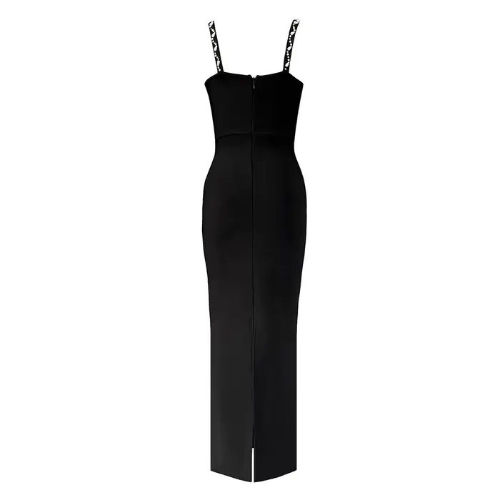 Femmes élégantes perles robe de pansement Spaghetti sangle moulante vêtements Club fête robes de soi