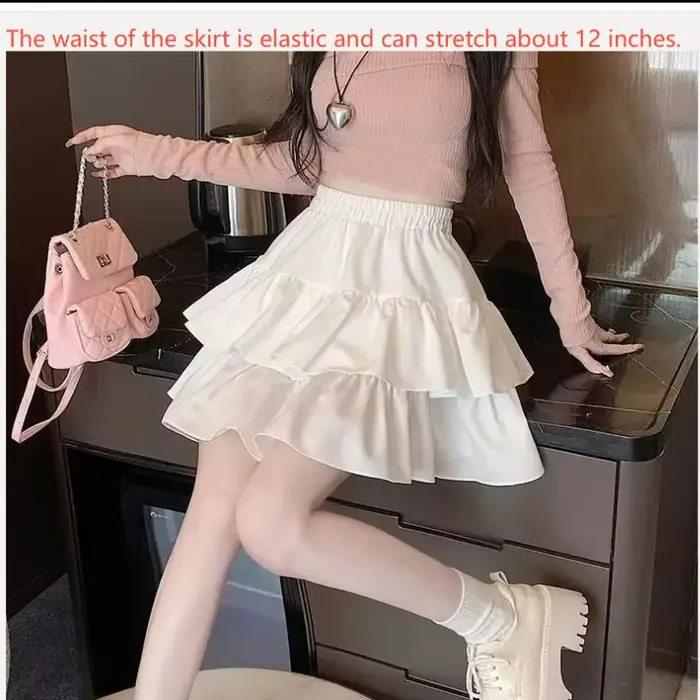 Mini jupe princesse blanche Chic coréenne Y2K pour fille, jupe à plusieurs niveaux de style Ballet, 