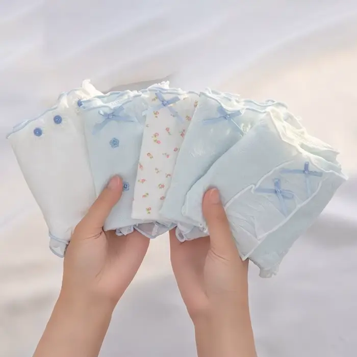 Culottes en polyester à volants et dentelle pour femmes, motif floral doux, confortables, taille mi-haute, occasions spéciales et cadeaux