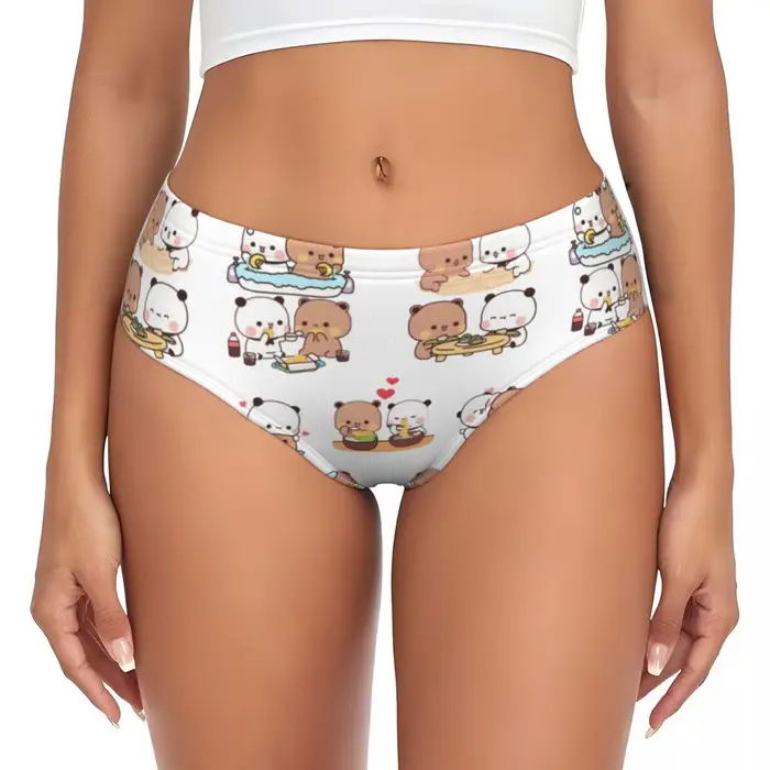 Culottes de couple Panda Bear et Brownie True Love Bubu Dudu pour femmes, sous-vêtements respirants,