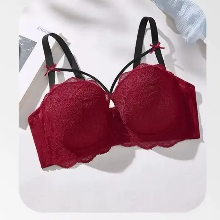 Dámska push-up polovičná podprsenka s naberanou mašľou