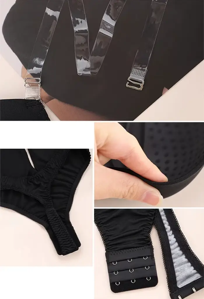Body Invisible pre ženy string Shaper spevňujúci korzet Sexy hlboký výstrih do V odhalený chrbát Vystužený Push Up spevňujúca spodná bielizeň