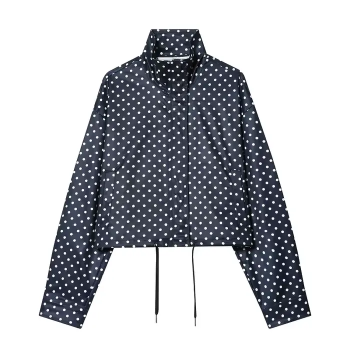 MUJER bodkovaná bomber bunda pre ženy oversized polosezónna