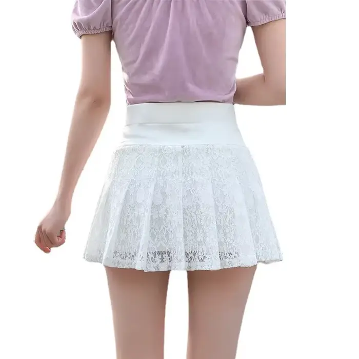 Príležitostný štýl Polyester čipka sukne pre ženy letné ríše pás Mini-dĺžka Slim Fit