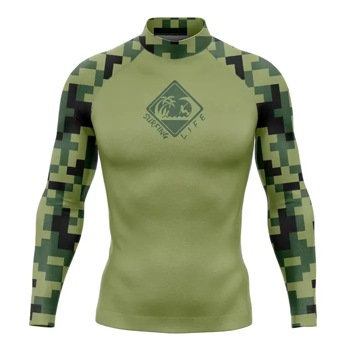 Rash Guard hommes Surf chemises à manches longues Lycra Surf Traje De Baño Manga Larga maillot De Ba