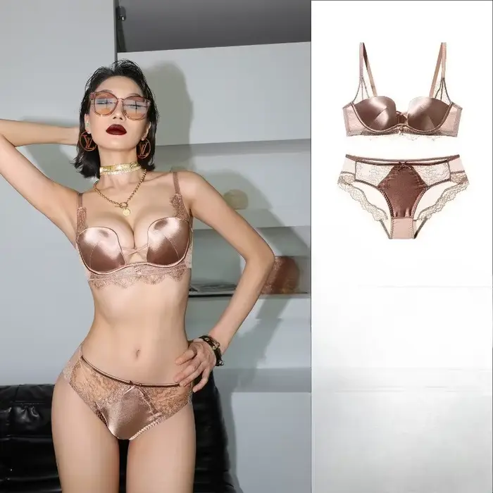 Trendy leopardový set podprsenky s push-up efektom
