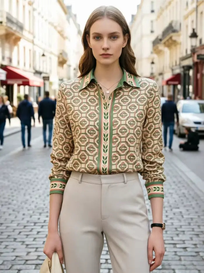 Nouveau bureau élégant dames chemises mode imprimé femmes Blouses à manches longues hauts Blusas Muj
