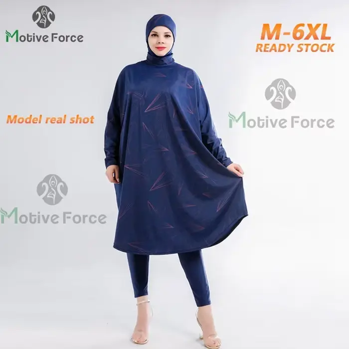 Abaya-Burkini s rukávmi pre ženy, veľká veľkosť, skromný, hidžáb