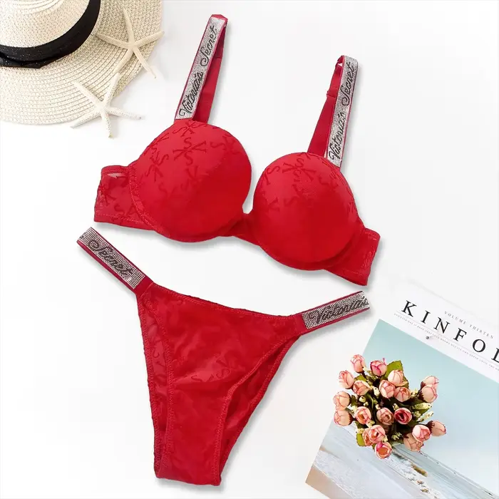 Spodná bielizeň Victoria's Secret spodnej bielizne s malými srdiečkami pre ženy sexy spodná bielizeň elegantné pohodlné a mäkké