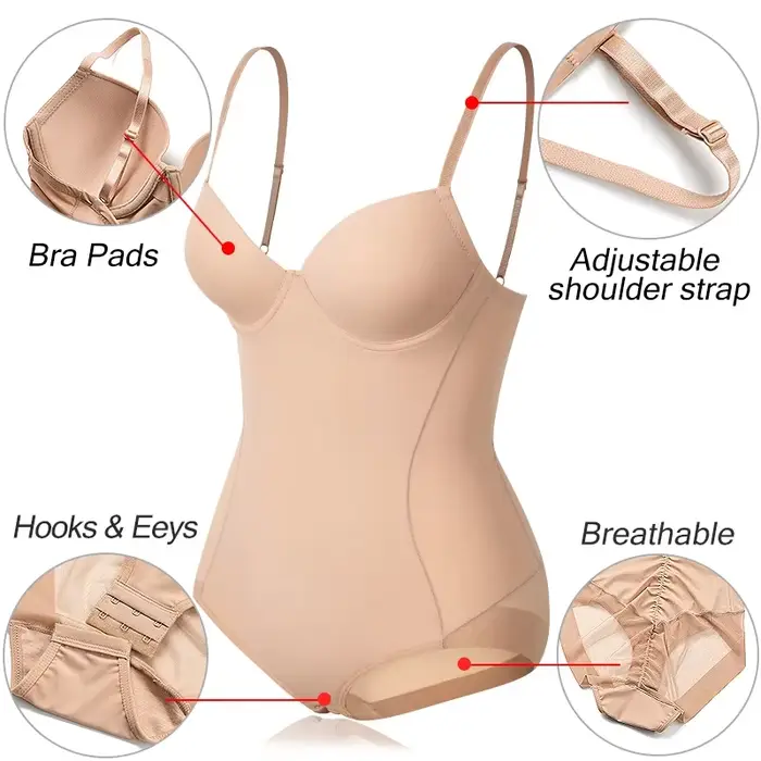 MISSMOLY femmes minceur Body une pièce Shapewear hauts ventre contrôle corps Shaper intégré soutien-gorge Camisole combinaisons 2025