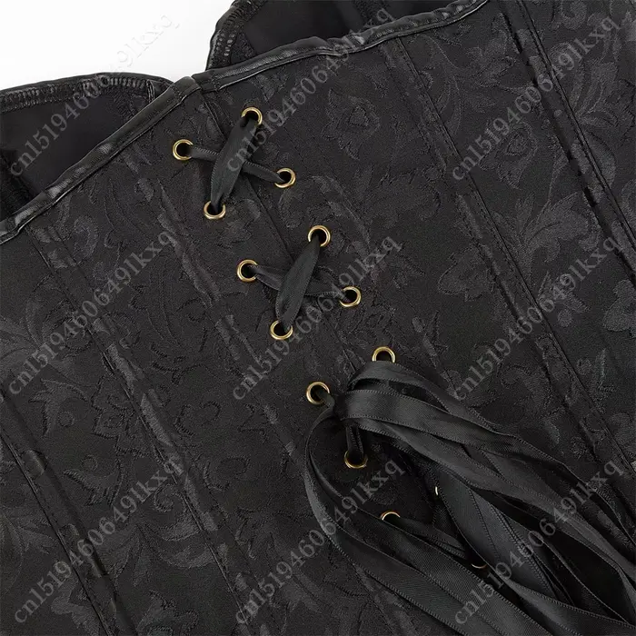 Bustier gothique vintage pour femmes, bustier steampunk, corset noir et brun, tenue d'Halloween, nouveau style années 90