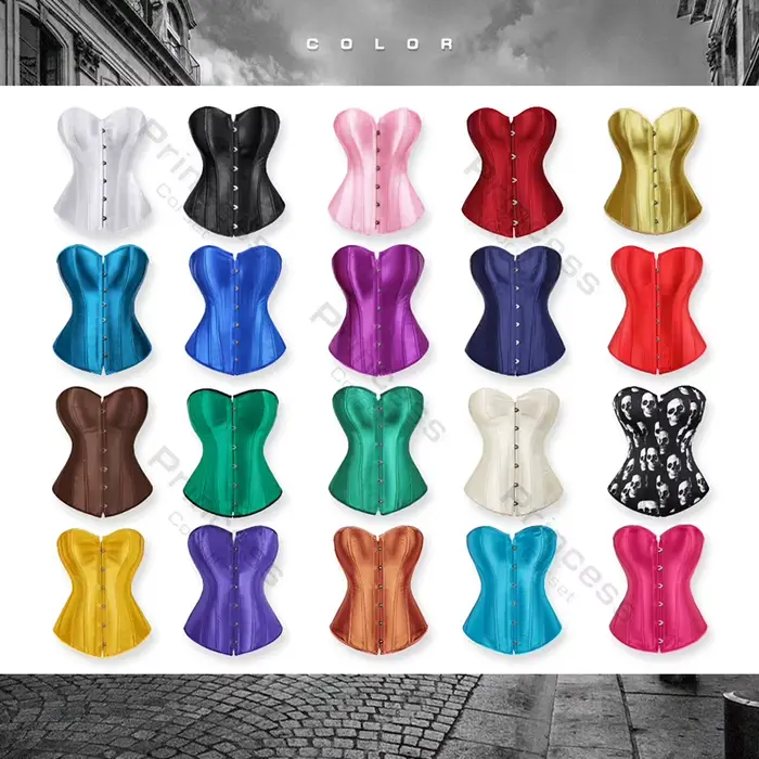 Sexi korzetový bustier so šnurovaním pre ženy ružový viktoriánsky top Korzet veľkej veľkosti Vintage Saténový